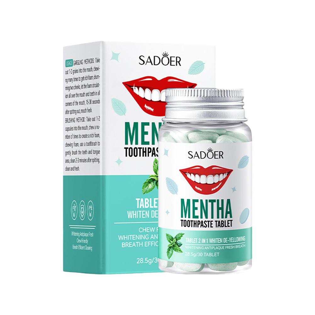 Teeth Whitening Remedies - Mint Solid Toothpaste Tablets Mint Flavors